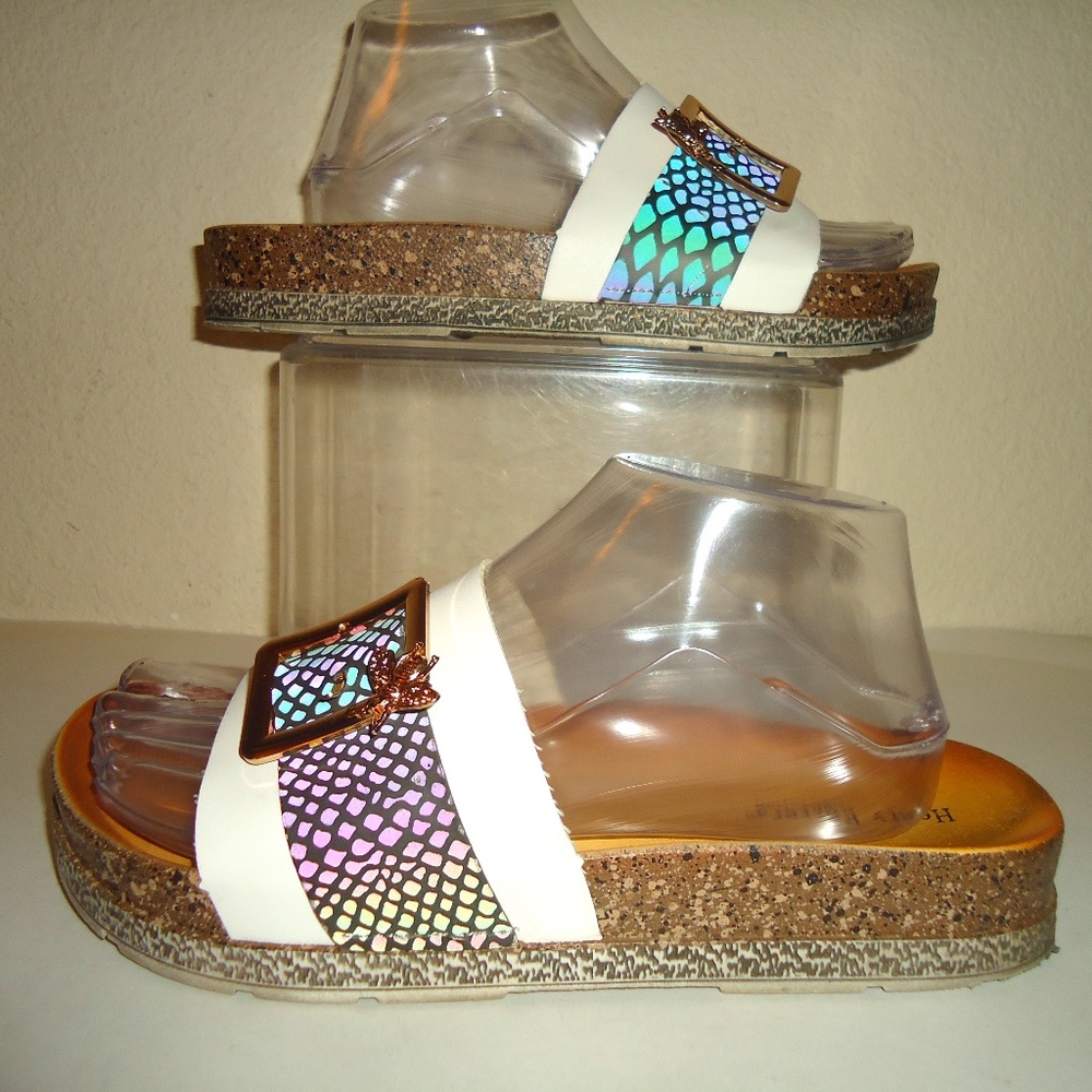Henry Ferrera Collection Women's Sandals Art Decor Golden Bee Size-9